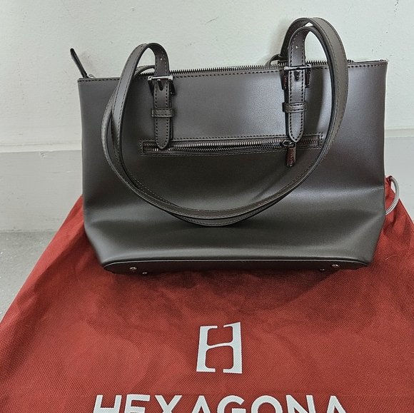 🔥Hexagona Paris trendy brown medium shoulder bag 🔥brand new! - Picture 3 of 6